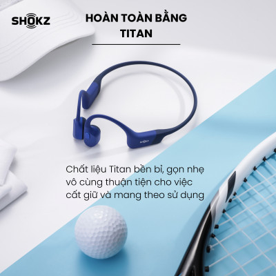 Tai Nghe Bluetooth Thể Thao Dẫn Truyền Âm Thanh Qua Xương SHOKZ OPEN RUN MINI S803 - Hàng Chính Hãng - Kháng nước IP67 - Sạc nhanh- Pin sử dụng trong 8 tiếng