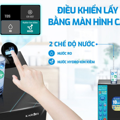 Máy lọc nước Hydro-ion kiềm 12 lõi Karofi S68, Điện phân trực tiếp, Giao trước lắp sau miễn phí, Bảo hành 36 tháng - Hàng chính hãng