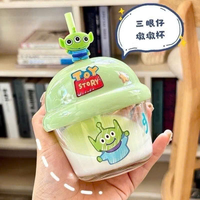 Cốc Thủy Tinh 210ml Cho Bé + Ống Hút + Sticker Tặng Kèm Tiện Dụng - HÀNG CHÍNH HÃNG MINIIN