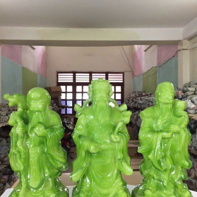 Bộ tượng Phước Lộc Thọ CTT3 size lớn 15.3 x 12.4 x 31cm mạ vàng hoặc màu xanh lựa chọn