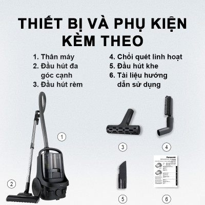 Máy Hút Bụi Dạng Hộp Panasonic MC-CL605KN49 - Công suất 2000W - Công nghệ gió xoáy cực đại - Bộ lọc HEPA hiện đại - Hàng chính hãng