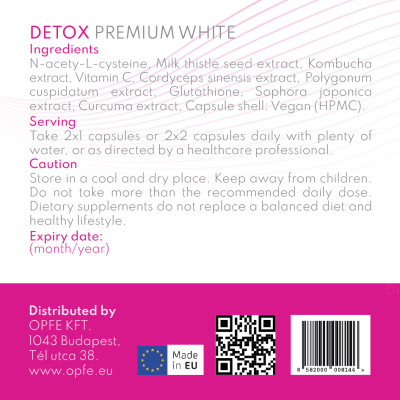 Thực phẩm BVSK OPFE Detox Premium White capsules (60 viên), Hungary (Made in EU) 100% Thảo dược tự nhiên