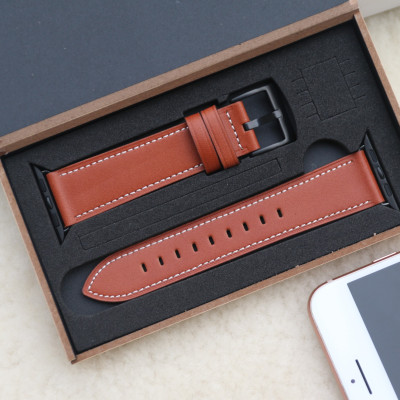 Dây Da Cho Đồng Hồ Thông Minh Apple Watch Da Bò Pullup Khóa Thép 316L Dành Cho Series SE 7| 6 | 5 | 4 | 3 | 2 | 1 - Hàng chính hãng