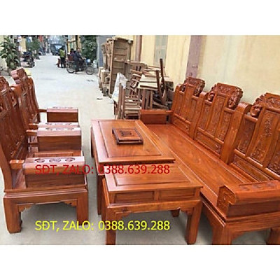 bộ bàn ghế phòng khách âu á chương voi gỗ sồi nga
