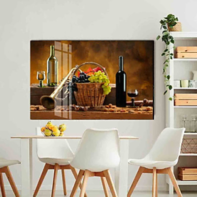 Tranh treo phòng bếp, tranh tráng gương, tranh hoa quả PVP- PB01_09