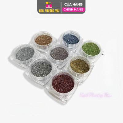 Set 8 Hũ Nhũ Rắc Flash Nail Siêu Sáng 7g/Hũ, Trang Trí Móng Lung Linh, Đa Dạng Màu Sắc, Dành Cho Làm Nail Chuyên Nghiệp