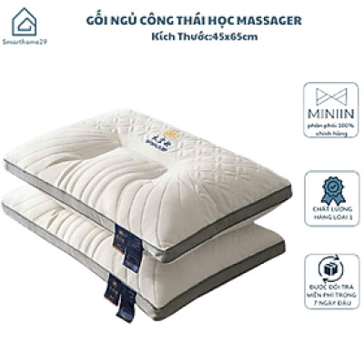 Gối Ngủ Công Thái Học Massager Kim Cương 3D Cao Cấp - Chống Đau Mỏi Vai Gáy, Kích Thước 48x74cm - HÀNG CHÍNH HÃNG MINIIN