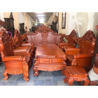 Bộ Bàn Ghế Hoàng Gia Nguyên Khối Gỗ Gõ Đỏ