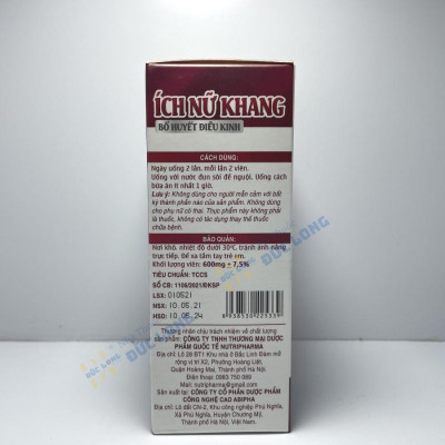 Ích Nữ Khang - Bổ huyết, điều hoà kinh nguyệt – Lọ 30 viên