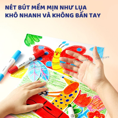 Bút màu sáp hữu cơ Mideer Silky Crayon kèm quai xách cho bé 12-24-36 màu