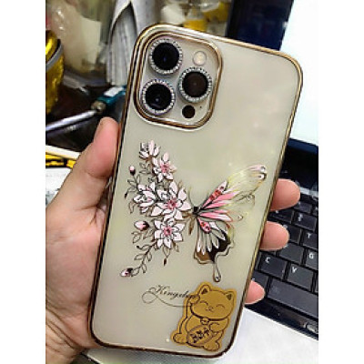 Bộ miếng dán kính cường lưc Kuzoom Camera Diamond đính đá cho iphone 13 promax - Hàng Nhập Khẩu