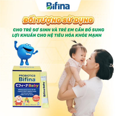 Men vi sinh Bifina Baby Nhật Bản- Hộp 30 gói - Bổ sung lợi khuẩn cho bé hỗ trợ tiêu hoá khoẻ mạnh