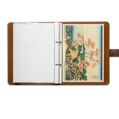 hoa ta - Bìa Da Đông Á Danh Hoạ Kèm Bộ 10 Tranh Khắc Gỗ Nhật In Trên Giấy Washi