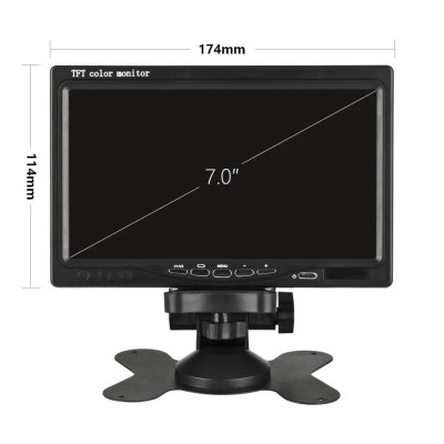 Bộ Màn Hình Camera Lùi Cho Xe Tải 24V 7.0 Inch Cáp 15M Camera 18 LED Hồng Ngoại Nhìn Trong Đêm Cho Xe Buýt Xe Tải Container Xe Công Trình