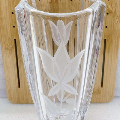 Bình hoa pha lê thủy tinh 4 góc  cao ấp 28cm - ANTH495