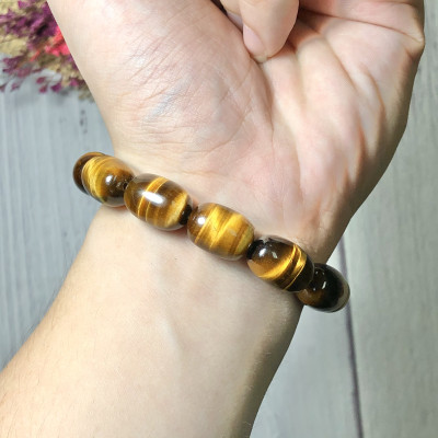 Vòng Thạch Anh Mắt Hổ hạt trụ mix tỳ hưu