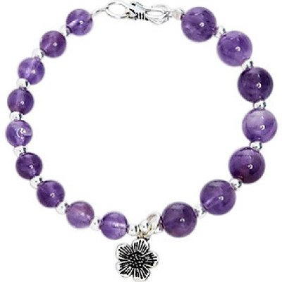 Vòng Đá Thạch Anh Tím Phối Charm Ngọc Quý Gemstones VT39