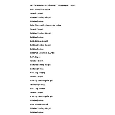 Sách Luyện thi Đánh giá Tư duy và Năng lực ( phần Tư duy định lượng ) xbtt