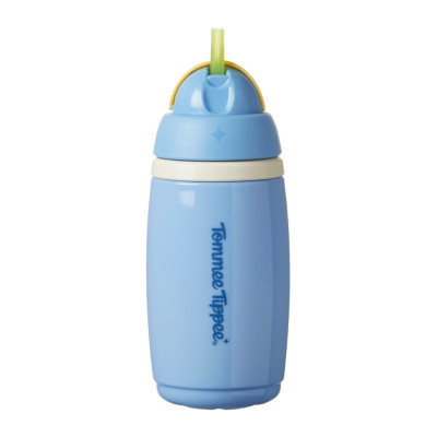 Bình uống nước giữ nhiệt có ống hút chống tràn, chống sặc Tommee Tippee ACTIVE STRAW, 266ml, cho bé từ 12 tháng – Xanh