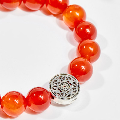 Vòng tay phong thủy nữ đá mã não đỏ charm may mắn 10mm mệnh hỏa , thổ - Ngọc Quý Gemstones