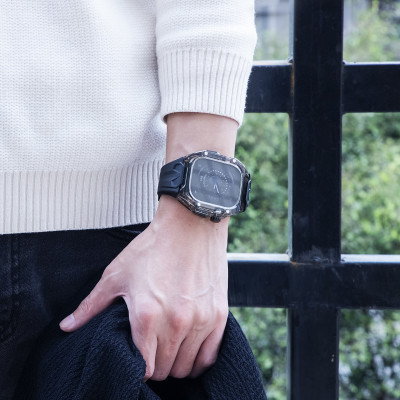 Ốp Case tích hợp dây đeo Lamborghini Style cho Apple Watch Series 10 & Apple Watch Series 11 Size 42mm / 46mm - Hàng Chính Hãng