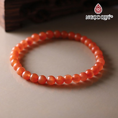 Vòng tay đá mã não nam hồng mệnh hỏa thổ - Ngọc Quý