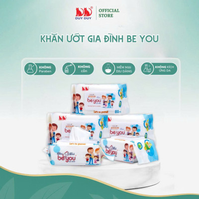 Combo 10 Gói Khăn ướt đa năng Be You vải không dệt rayon loại 1 80 miếng (13.5x20cm) không hóa chất