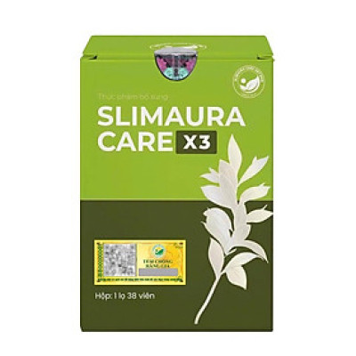 Thực phẩm bảo vệ sức khỏe Thảo mộc cải thiện cân nặng Slimaura Care X3 hộp 38 viên - dành cho người béo lâu năm, cơ địa chai lì