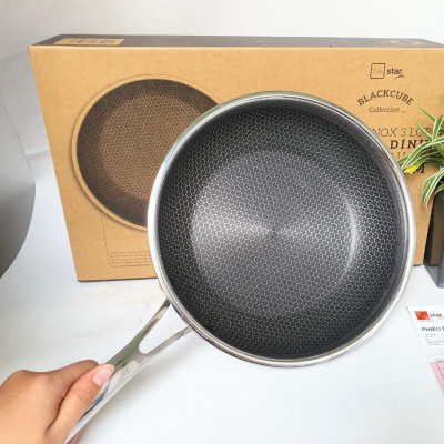 Chảo Chống Dính Blackcube 3 Lớp Đáy Liền Fivestar (16cm/28cm)