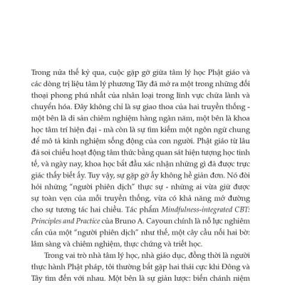 Sách - Trị Liệu Nhận Thức Hành Vi Tích Hợp Chánh Niệm - Nguyên Tắc Và Thực Hành