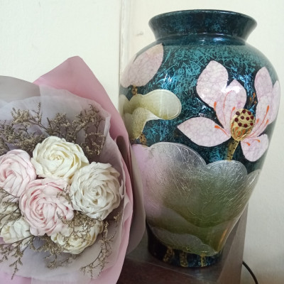 Lọ hoa khảm gốm Bát Tràng