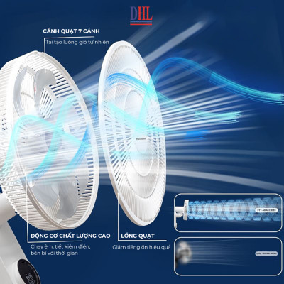 Quạt điện treo tường remote FTT-60AEC-D39, công suất 60W, hoạt động êm ái, hẹn giờ thông minh - hàng chính hãng Bảo hành 2 năm