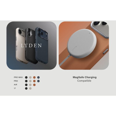 Ốp Lưng Cho iPhone 17 Series UNIQ LYDEN DS Da Vegan Cao Cấp 2 Tông Màu Viền Camera Bằng Nhôm Lót Microfiber Hỗ Trợ MagClick Hàng Chính Hãng