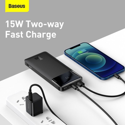 Pin Sạc Dự Phòng Baseus 15w 10000mah Pd 15w Dành Cho Iphone 12 Pro Samsung Thuận Tiện-Hàng Chính Hãng