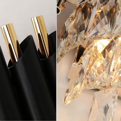 Đèn gắn tường ANGAR pha lê 3 tầng sang trọng trang trí nội thất hiện đại - (103).