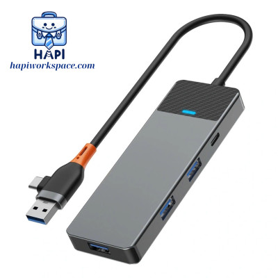 HUB mở rộng hàng chính hãng WiWU Linker 4-in-1 Wi-A431C: Đầu vào USB-A + USB-C, phù hợp nhiều dòng laptop