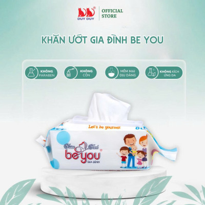 Combo 10 Gói Khăn ướt đa năng Be You vải không dệt rayon loại 1 80 miếng (13.5x20cm) không hóa chất