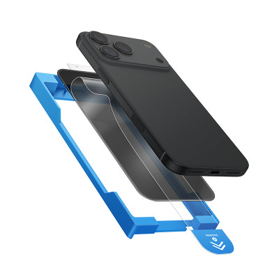 Bộ Dán Kính Cường Lực UNIQ EXOFit™ VIVID/ PRIVACY Cho iPhone 17 Pro Max Trong Suốt & Chống Nhìn Trộm Kèm Khung Dán Hàng Chính Hãng