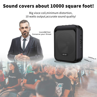 Máy Trợ Giảng Có Dây Shidu SD-M100 Cho Giáo Viên - Hàng Chính Hãng. SHIDU M100 Mini  Portable Rechargeable Bluetooth Speaker with Wired Microphone Headset 10W 1800mAh  Supports MP3 Format Audio for Teacher, Taxi Driver, Coaches, Training, Tour Guide