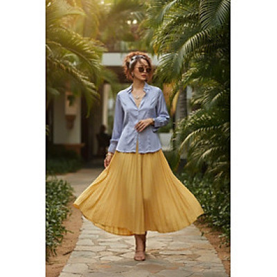 Áo Sơ Mi Lụa Thanh Lâm, Áo Sơ Mi Dài Tay Phong Cách Công Sở Thời trang thiết kế Hity Top173