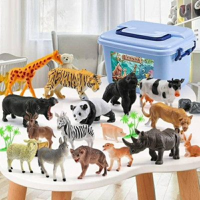Bộ mô hình động vật 58 chi tiết thú rừng hoang dã nhựa an toàn giúp bé nhận biết thế giới xung quanh