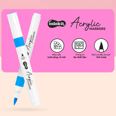 Hộp 36 Bút Lông Màu Acrylic Markers 1 Đầu - Colokit ACM-C005