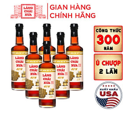 Đặc Sản Phan Thiết - Thùng 6 Chai Nước Mắm Nhỉ 40 Độ Đạm Làng Chài Xưa Chai Thủy Tinh 500Ml Ủ Chượp 2 Lần Không Chất Bảo Quản
