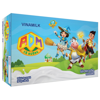 Thùng 48 Hộp sữa dinh dưỡng Vinamilk ADM Gold IQ có đường 180ml