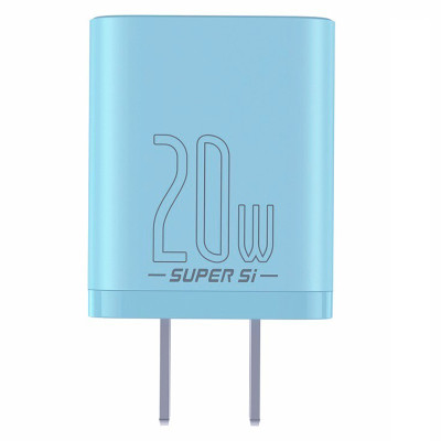 Cốc sạc 20W Baseus Super Si chân dẹt 1 cổng Type-C thiết kế nhỏ gọn - Hàng chính hãng
