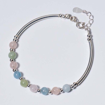 Vòng tay bạc đá Beryl đa sắc - Ngọc Quý Gemstones