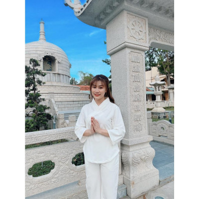 Đồ Lam Đi Chùa Nhật Viền Hàn Quốc