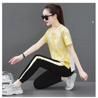 BỘ THUN THỜI TRANG PHỐI CHỮ IN 3D LẤP LÁNH