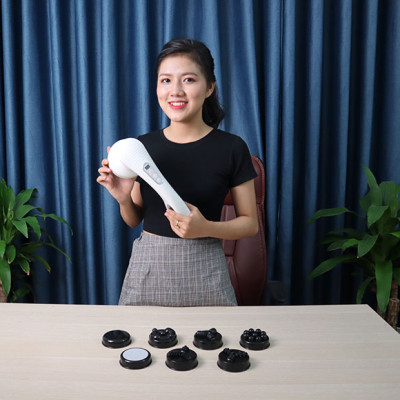 Máy massage cầm tay pin sạc 8 đầu, 5 chế độ, 6 tốc độ PULI PL-667DC3 - Mát xa hỗ trợ trị đau nhức mỏi toàn thân