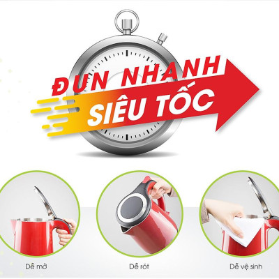 Ấm Điện Siêu Tốc Rạng Đông 1.7 Lít Chính Hãng